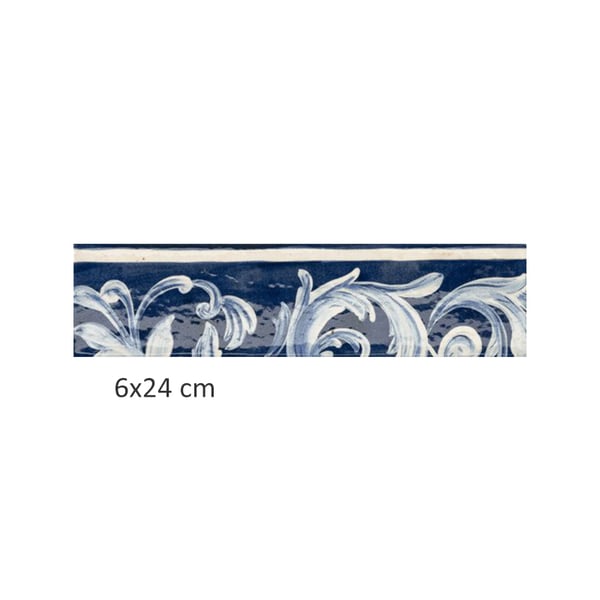 Πλακάκι Fregio Blu Maiolica 6x24 cm Marca Corona